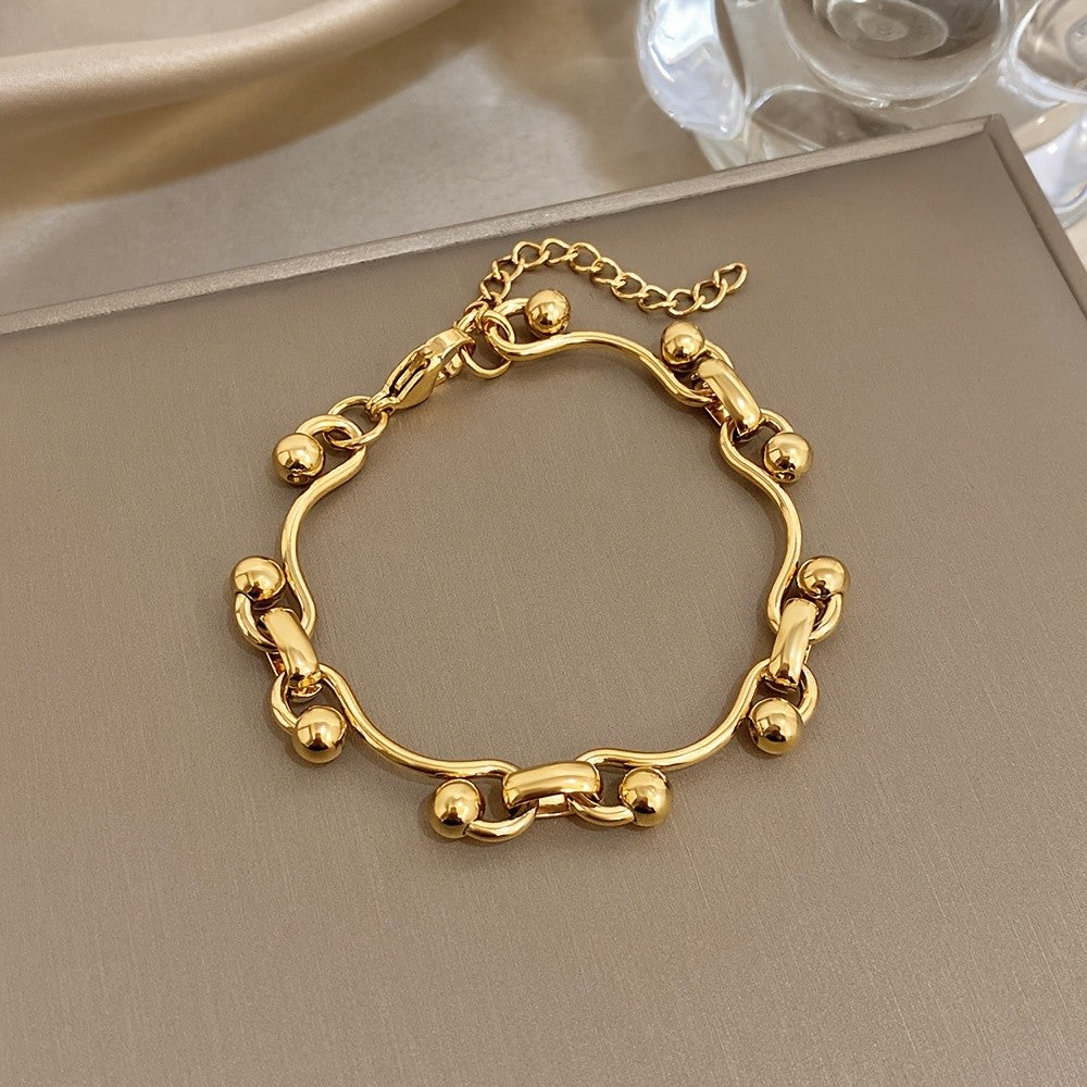 Gold Ball Link Bracelet
