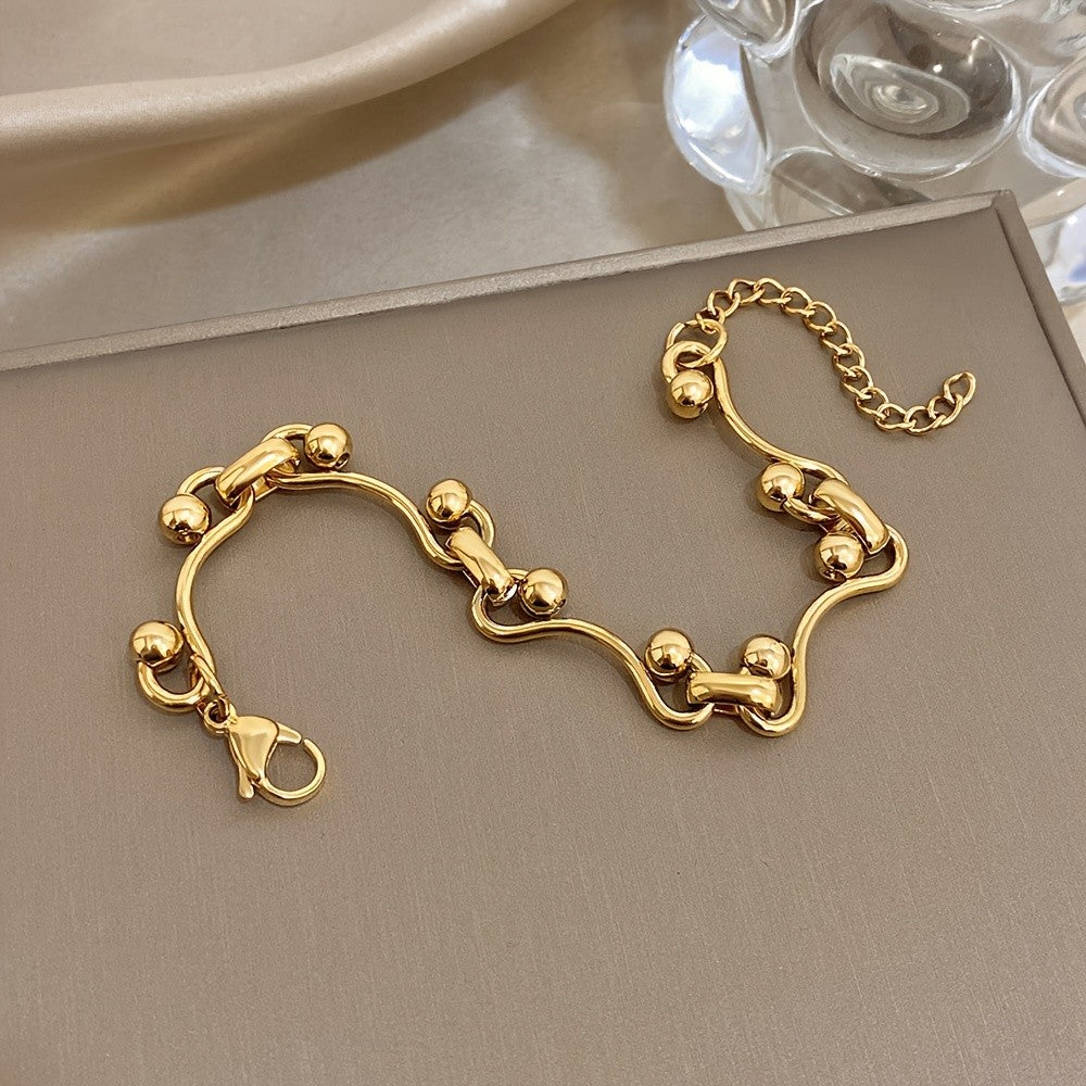 Gold Ball Link Bracelet