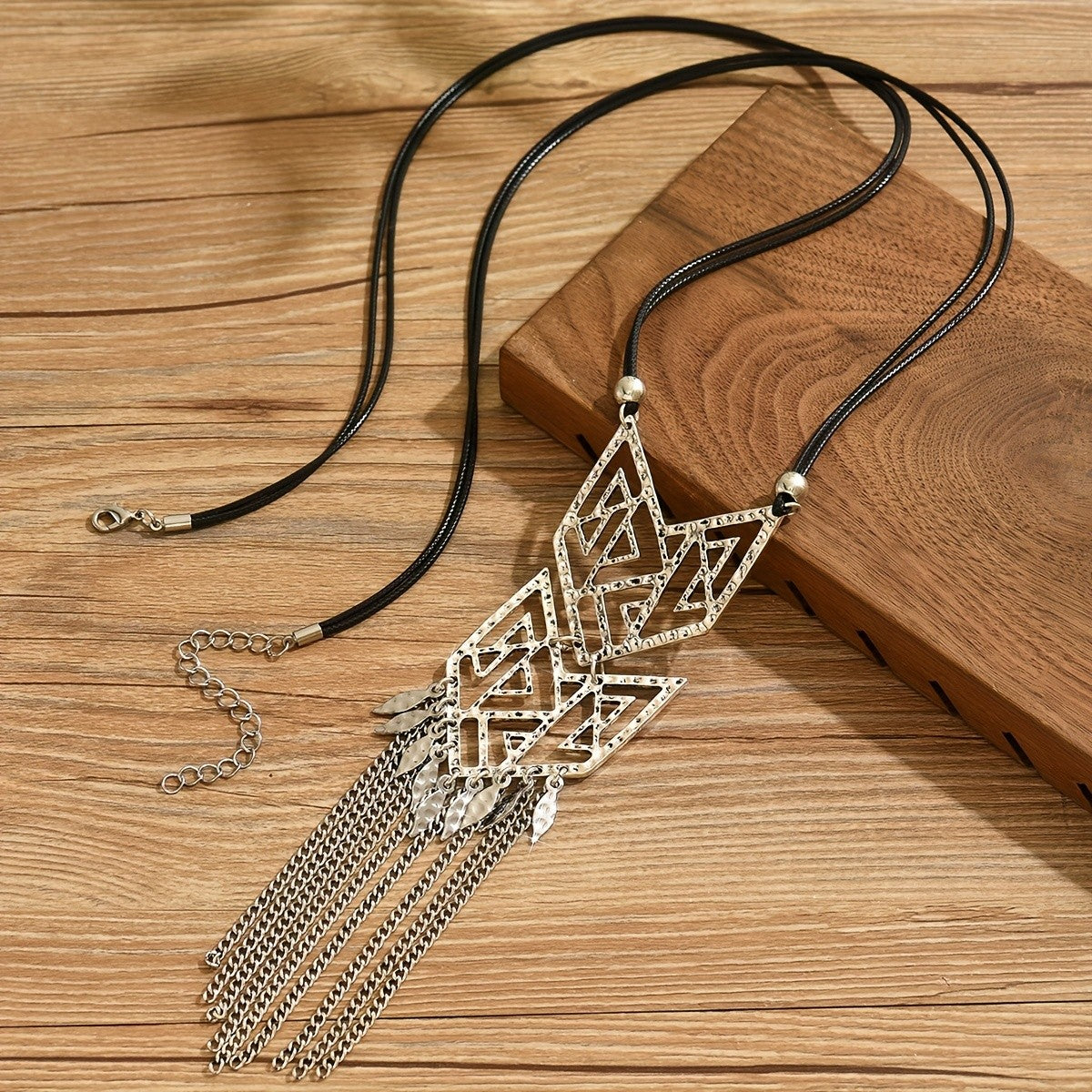 Geometric Wolf Tassel Necklace