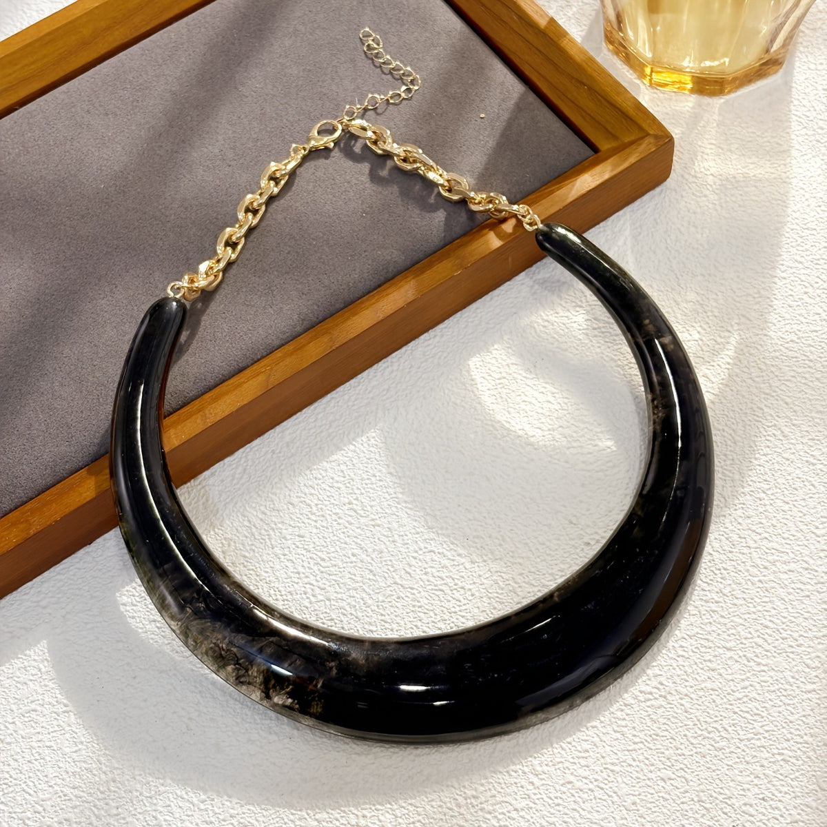 Resin Crescent Moon Necklace