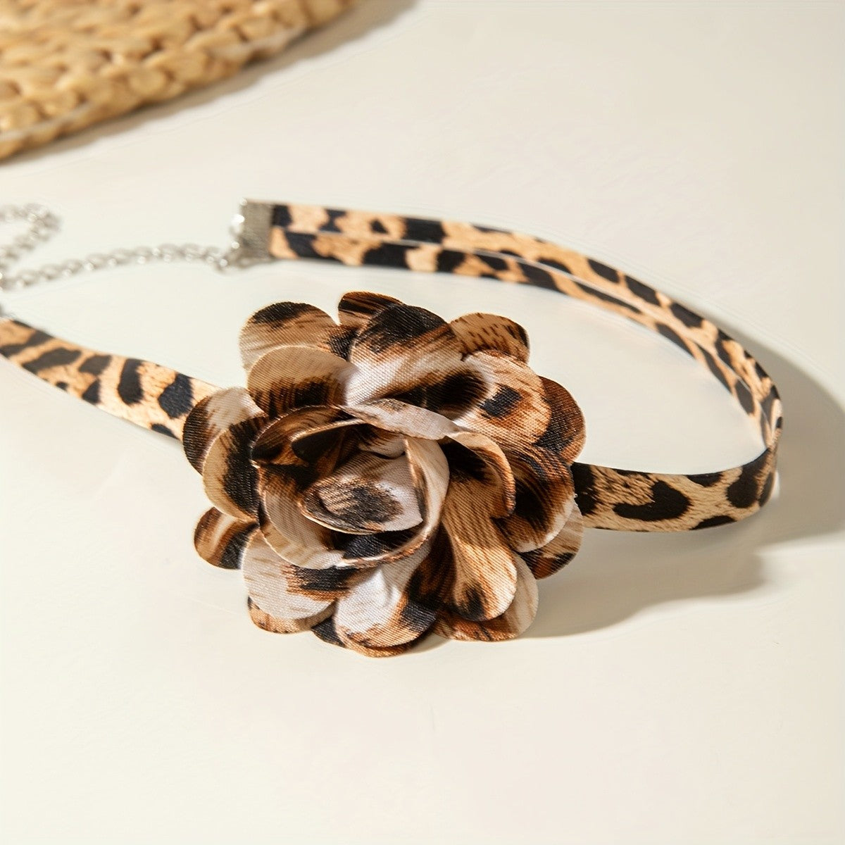 Leopard Floral Choker Necklace