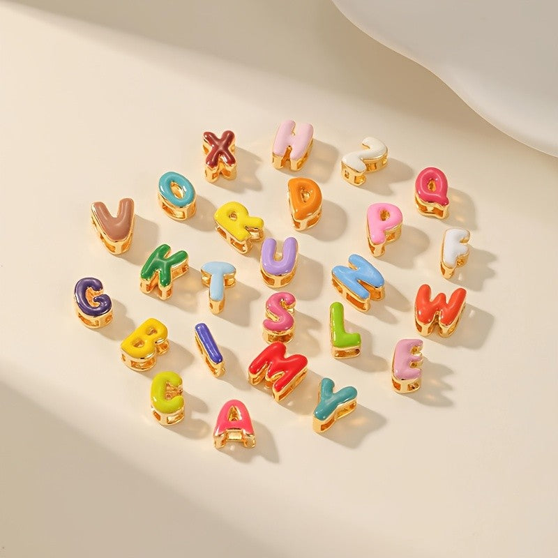 Colorful Enamel Bubble Letter Necklace