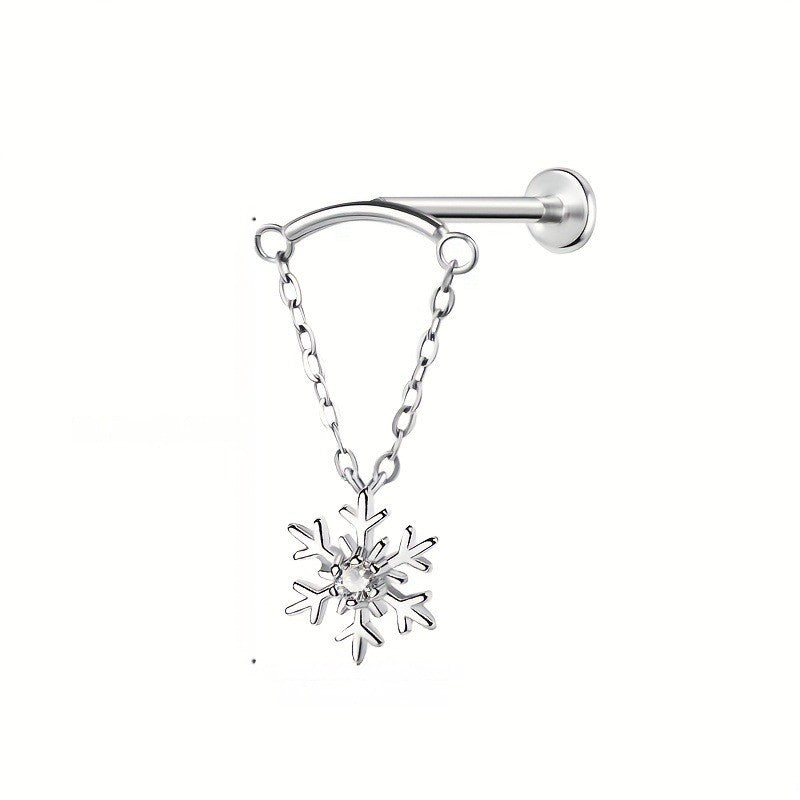 Snowflake CZ Chain Dangle Earring