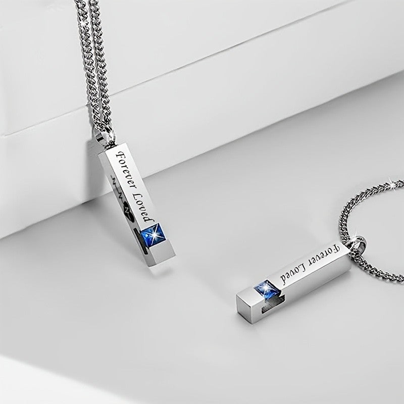 Forever Loved Crystal Bar Necklace