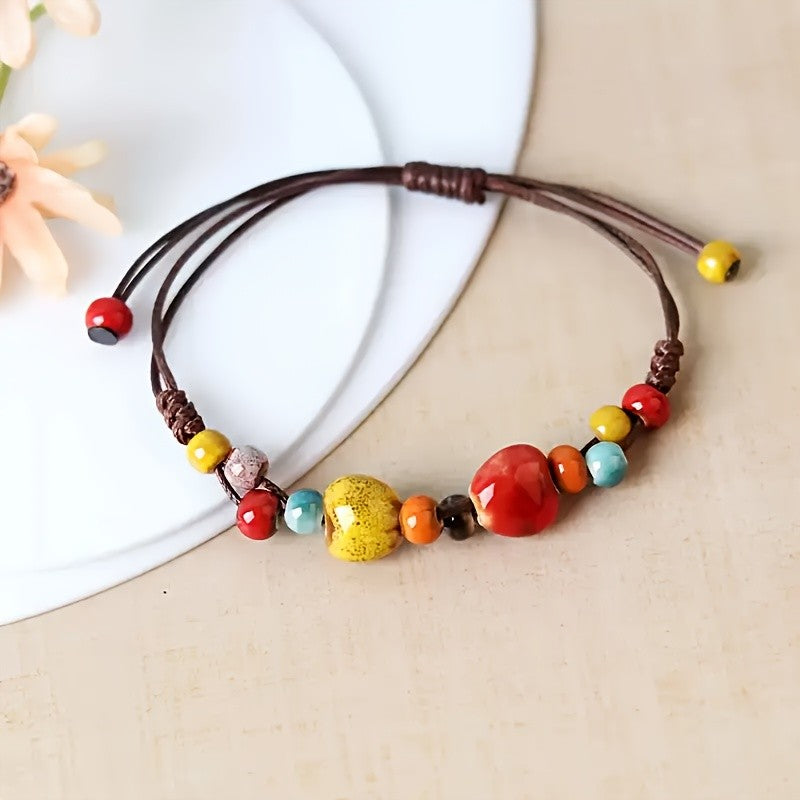 Irregular Ceramic Bead Bracelet