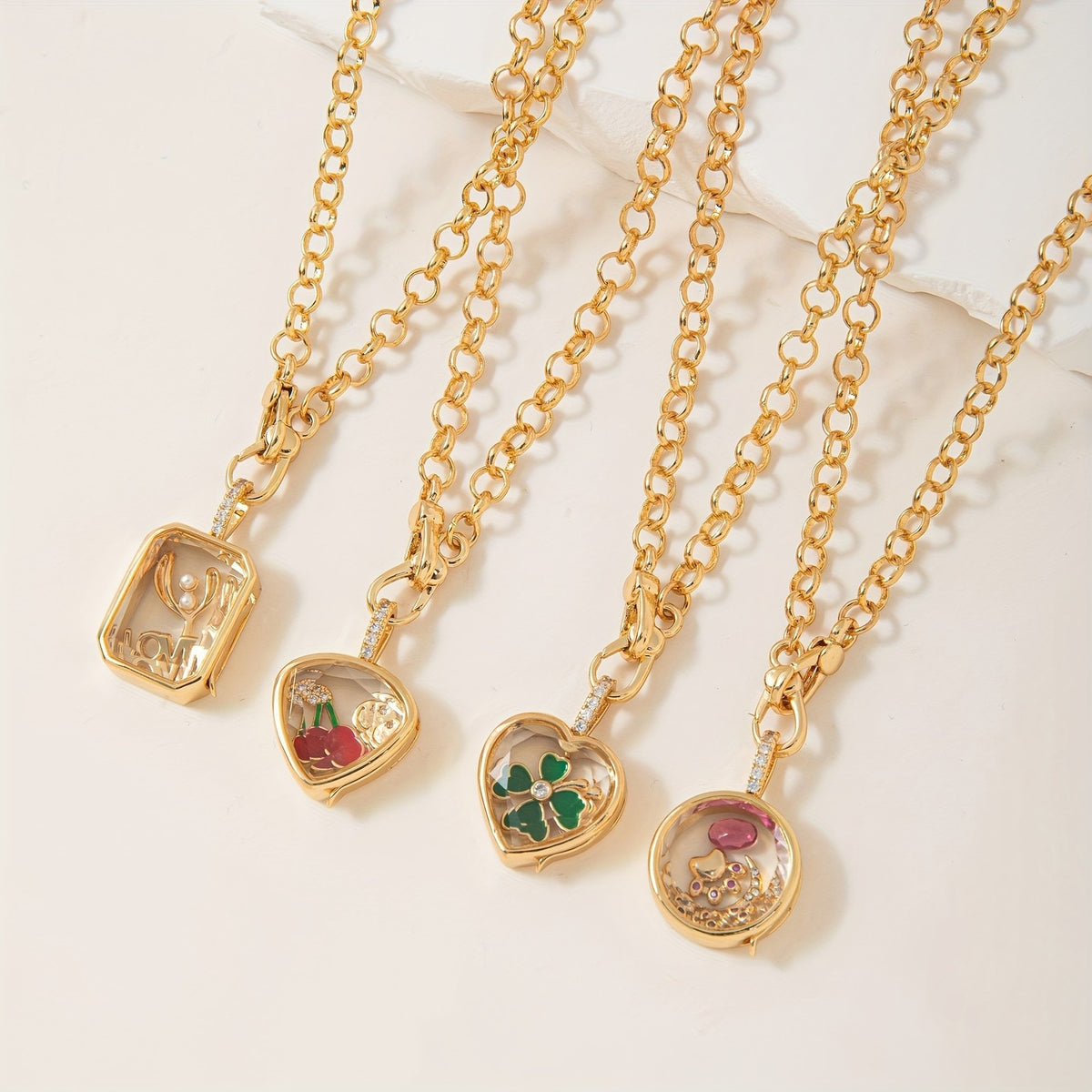 Assorted Charm Locket Necklace