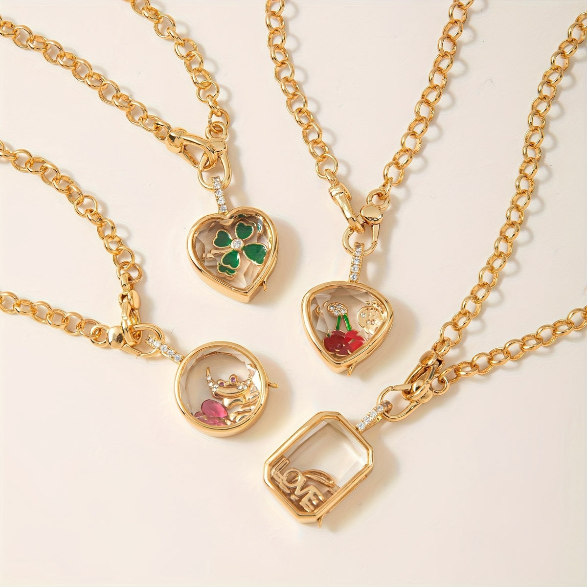 Assorted Charm Locket Necklace
