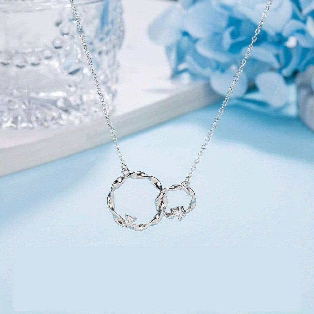 Interwoven Heart Ring Necklace