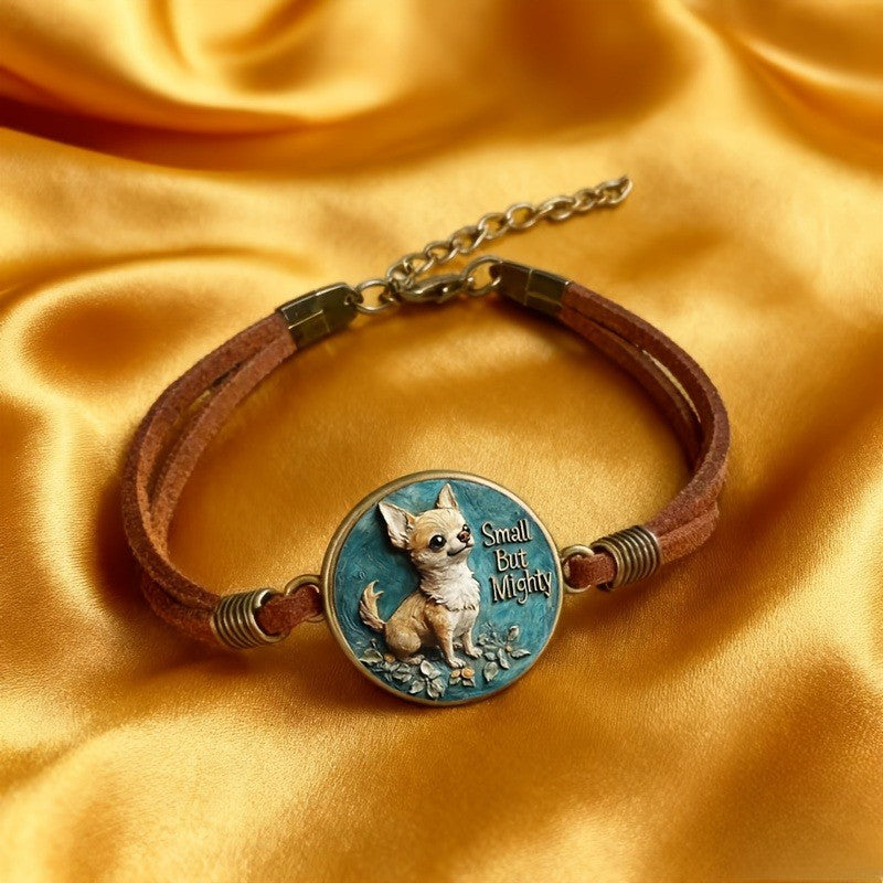 Chihuahua & Floral Medallion Bracelet