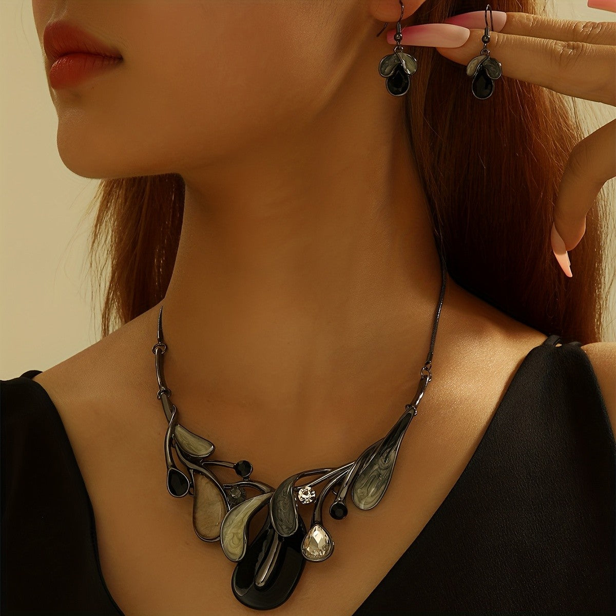 Teardrop Resin Statement Jewelry Set