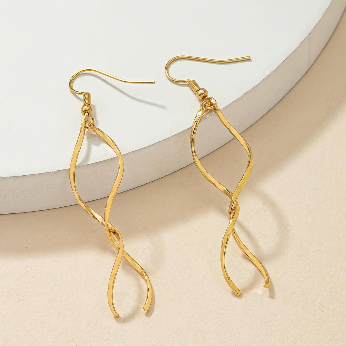 Gold-Tone Spiral Drop Earrings