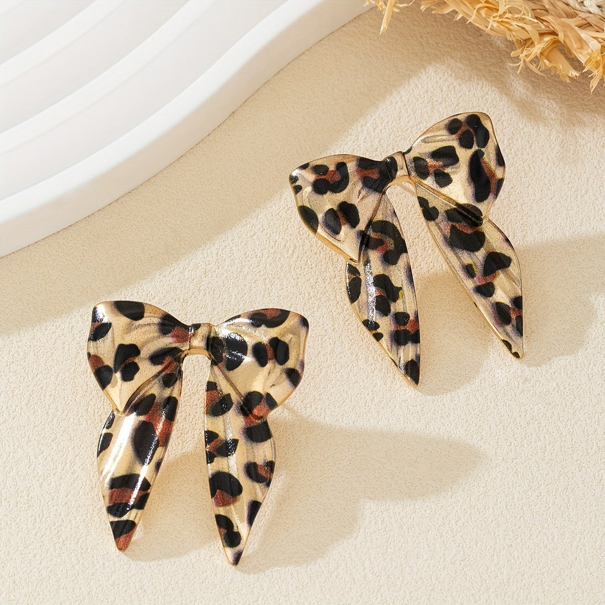 Leopard Bow Earrings