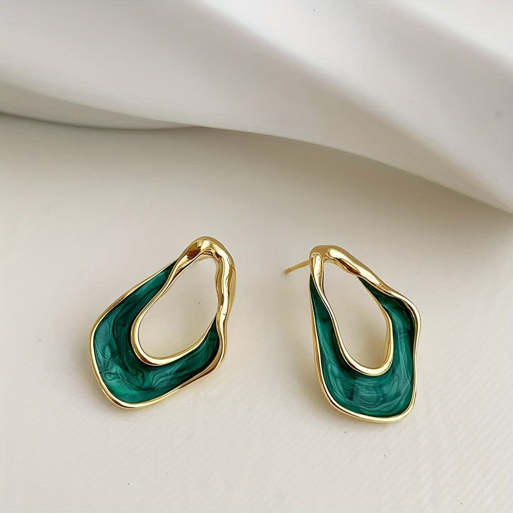Marbled Asymmetric Drop Earrings