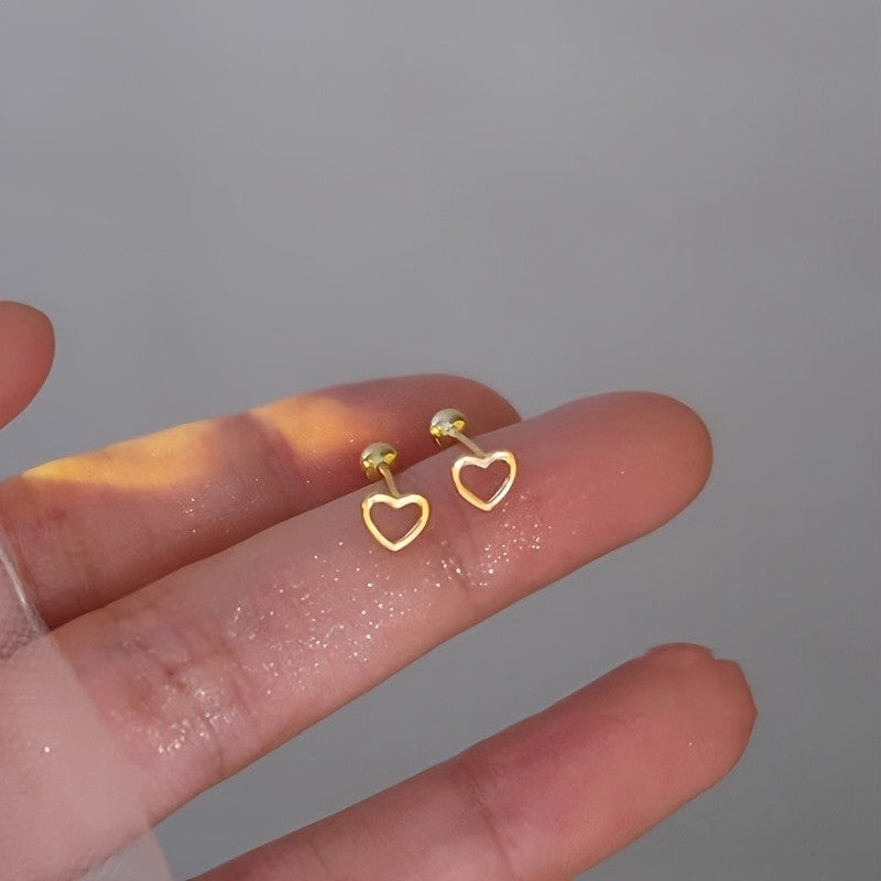 Open Heart Stud Earrings