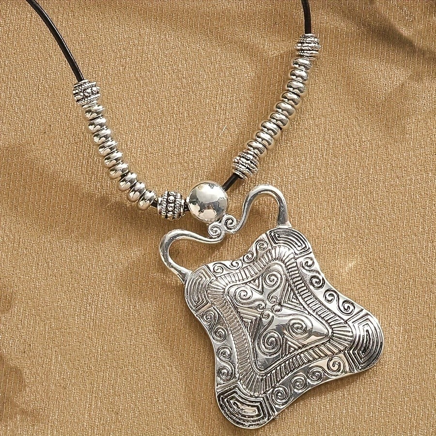 Embossed Tribal Pendant Necklace