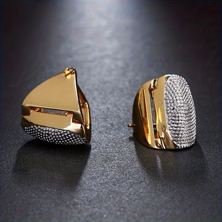 Textured Triangle Huggie Earrings