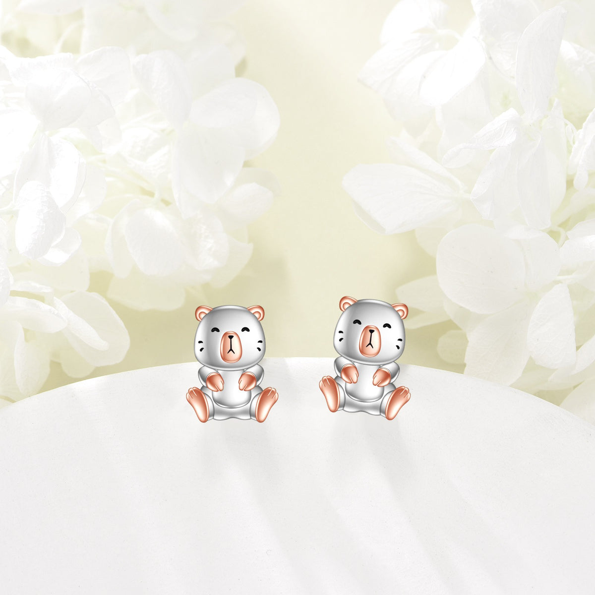 Cubic Zirconia Capybara Stud Earrings