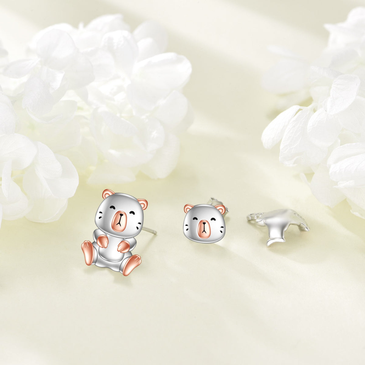 Cubic Zirconia Capybara Stud Earrings