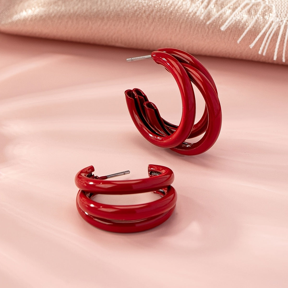Triple Band C-Hoop Earrings