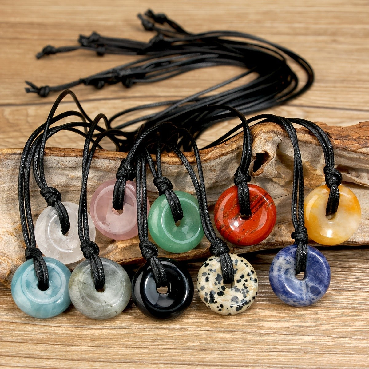 Speckled Stone Donut Necklace