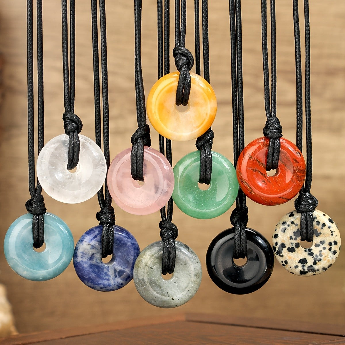 Speckled Stone Donut Necklace