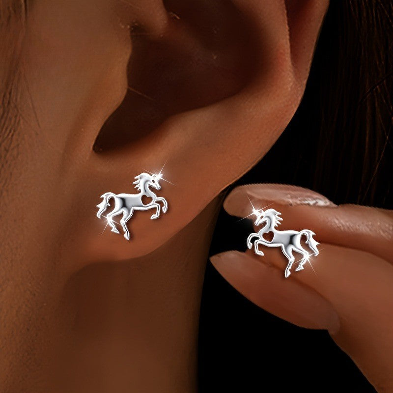 Galloping Horse Stud Earrings
