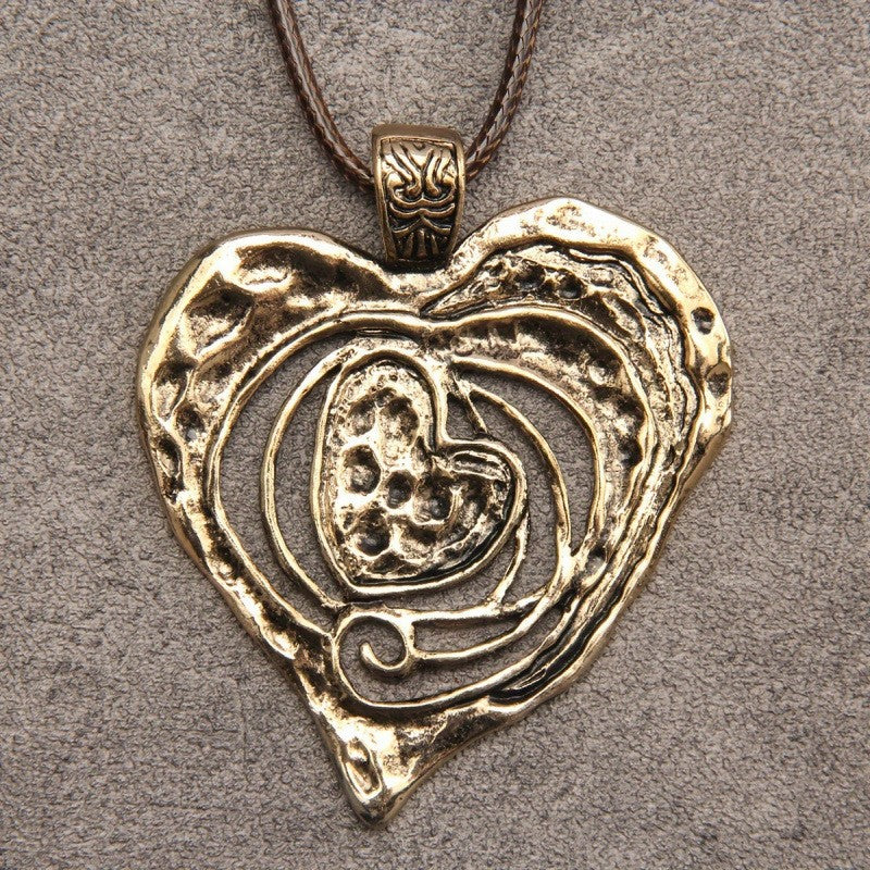 Spiral Heart Cord Necklace