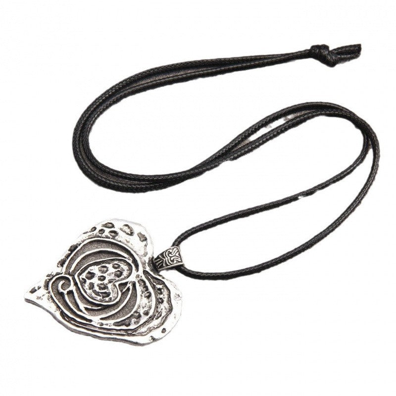 Spiral Heart Cord Necklace