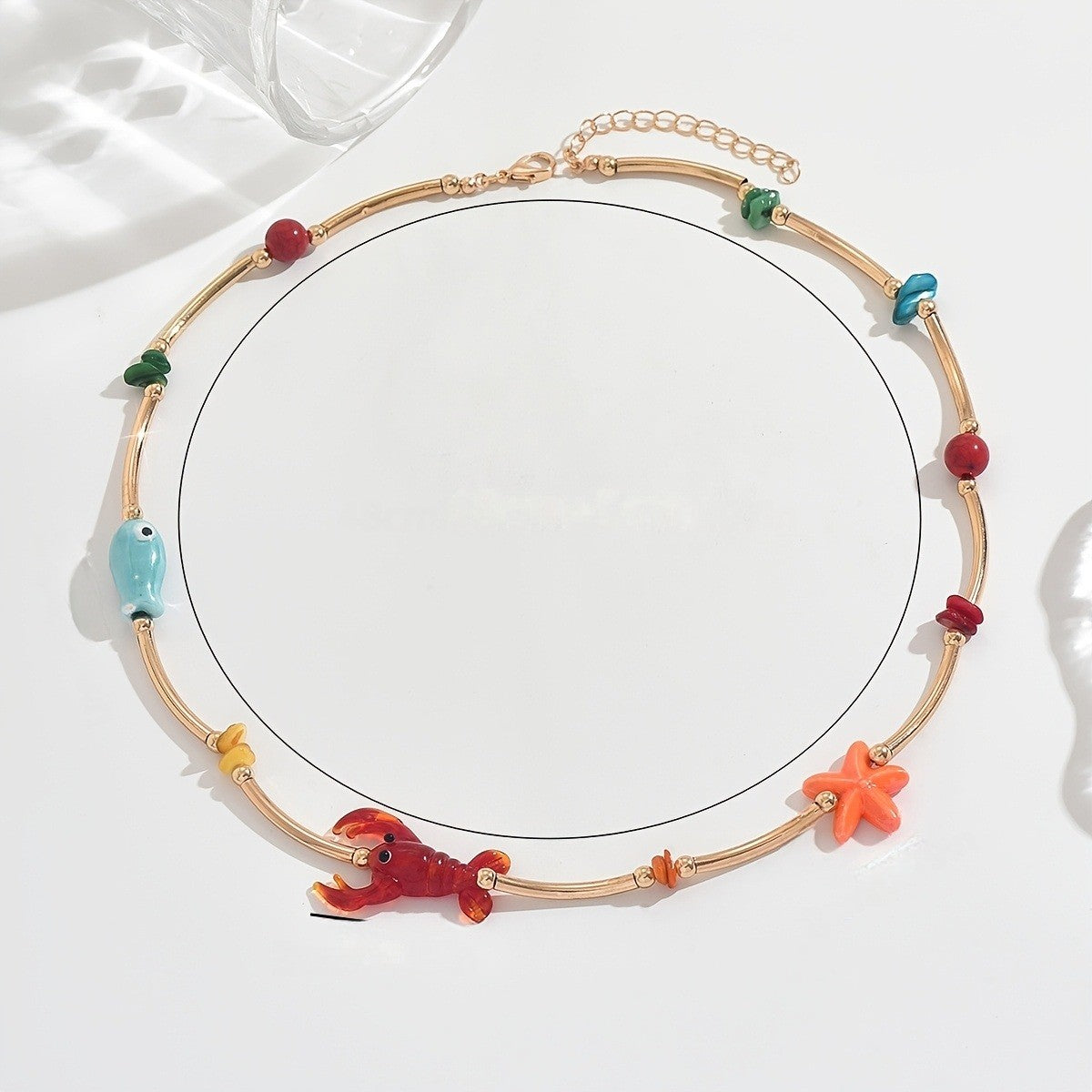 Colorful Crayfish Charm Necklace