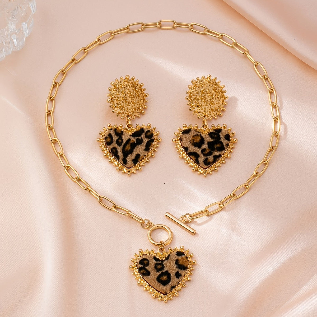 Leopard Heart Jewelry Set