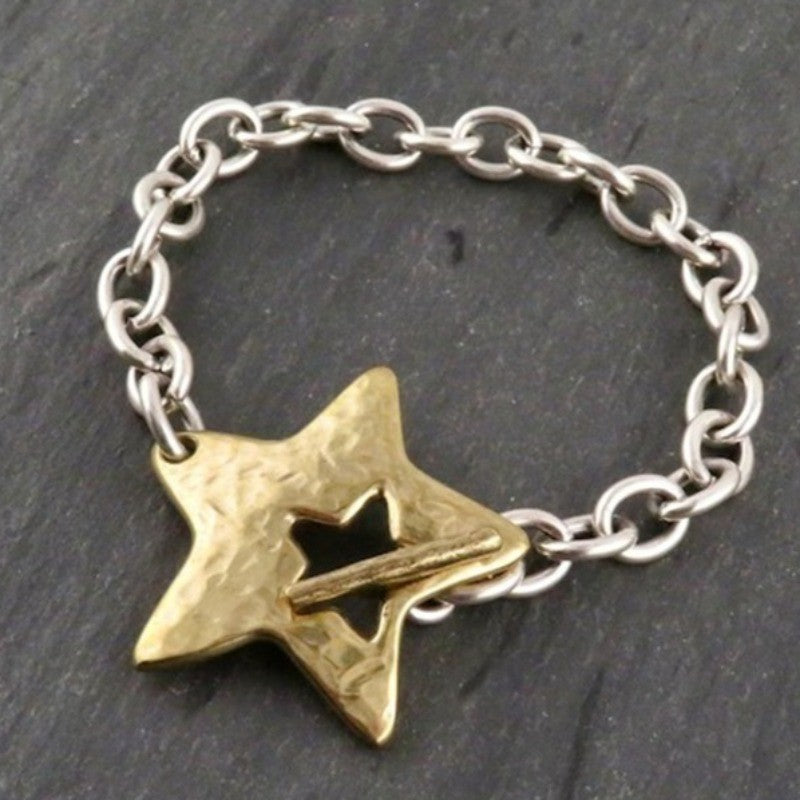 Hammered Star Cutout Bracelet