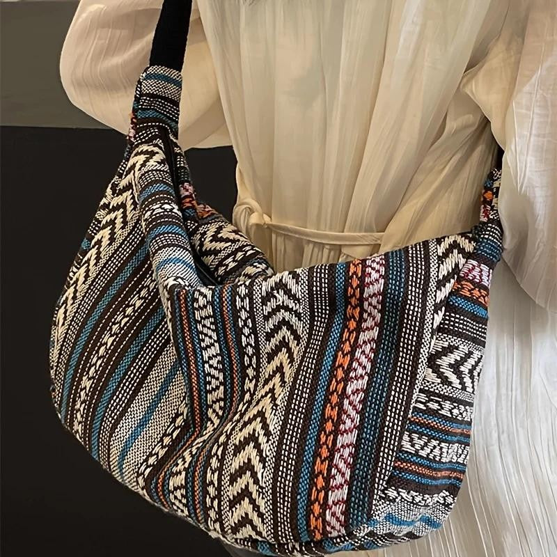 Striped Tribal Crossbody Bag