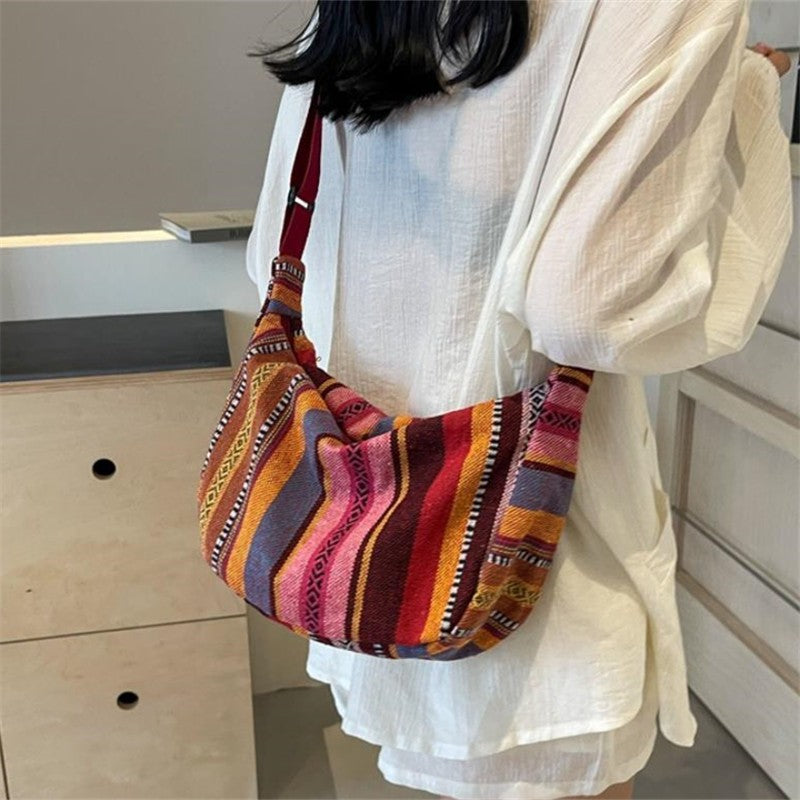 Striped Tribal Crossbody Bag