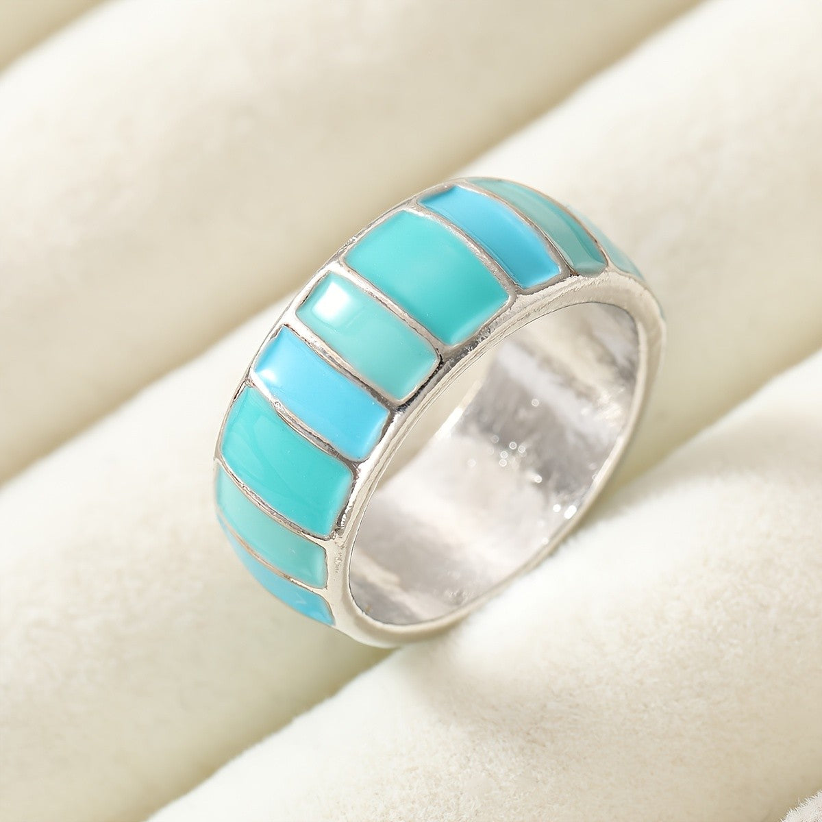 Turquoise Mosaic Band Ring