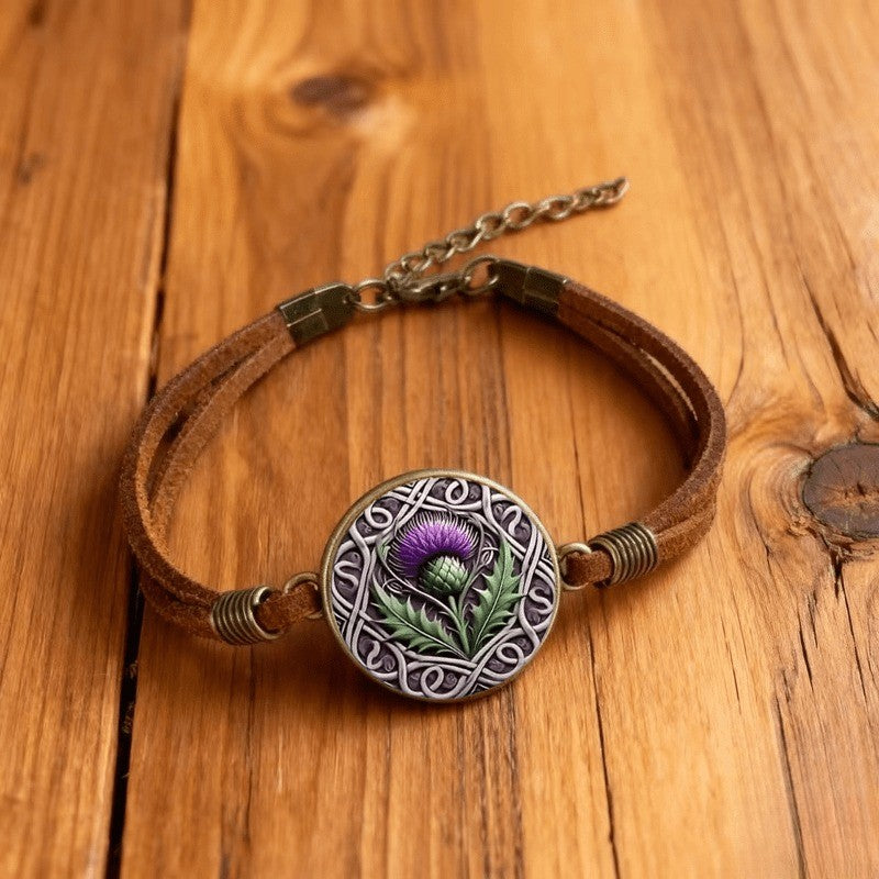 Purple Thistle Celtic Bracelet