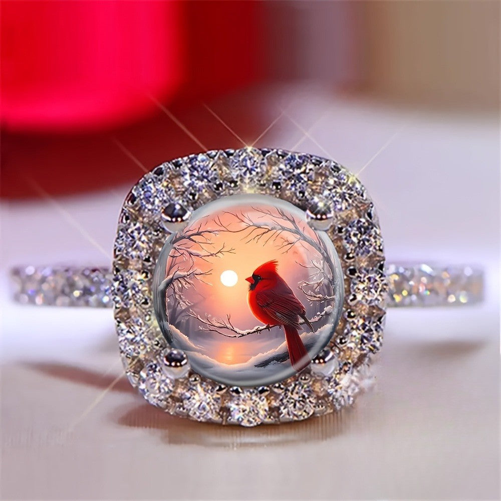 Red Cardinal Square Ring