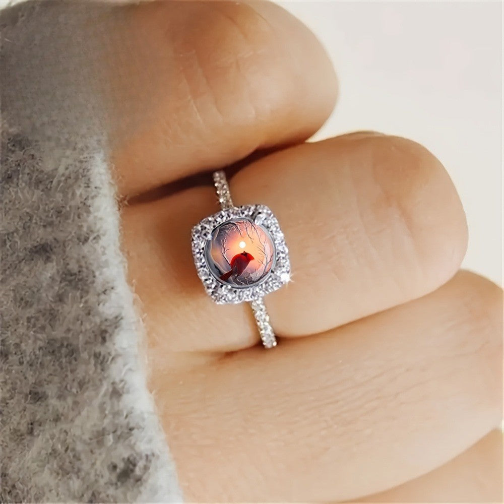 Red Cardinal Square Ring