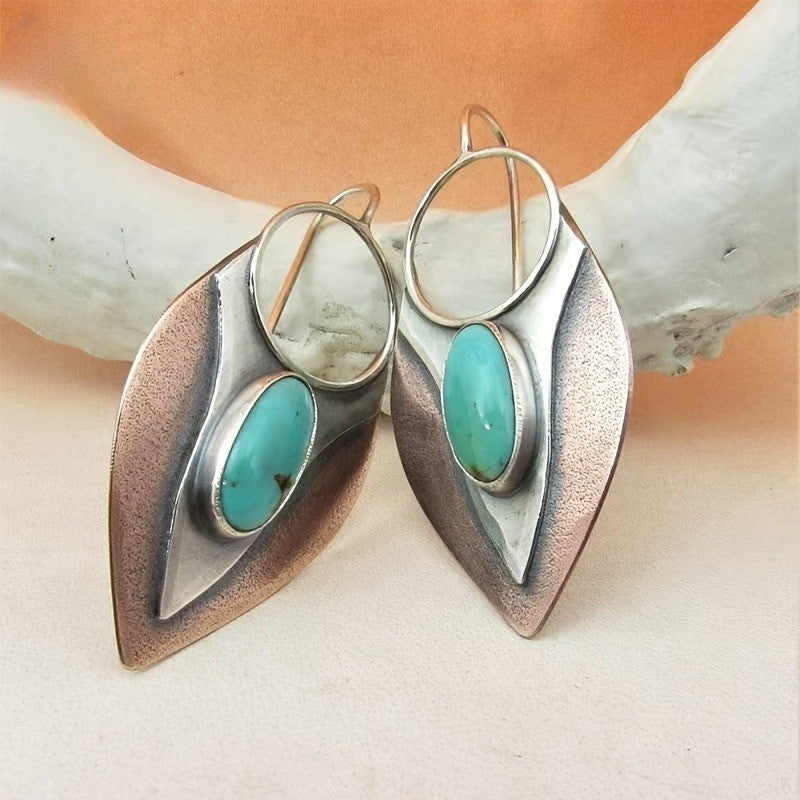 Turquoise Geometric Drop Earrings