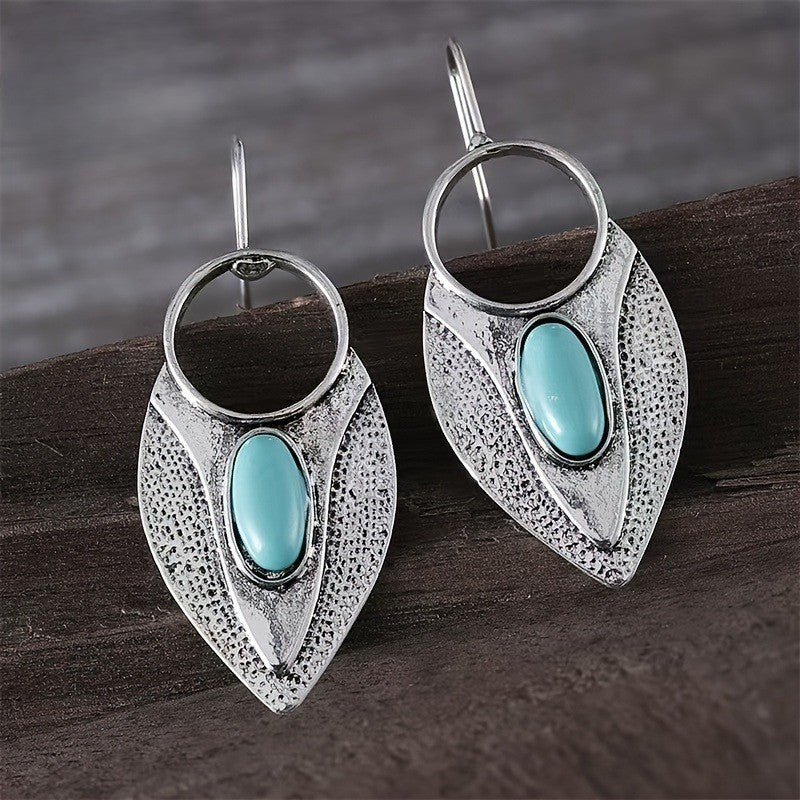 Turquoise Geometric Drop Earrings