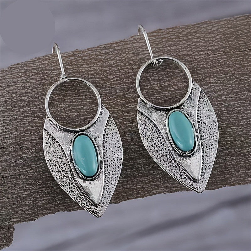 Turquoise Geometric Drop Earrings
