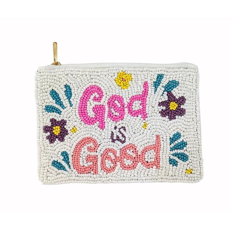 God Is Good Beaded Pouch