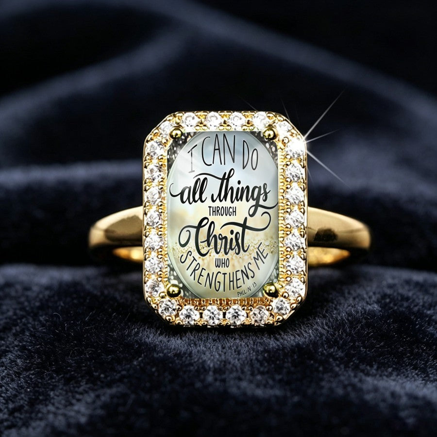 Scripture Pave Rectangle Ring