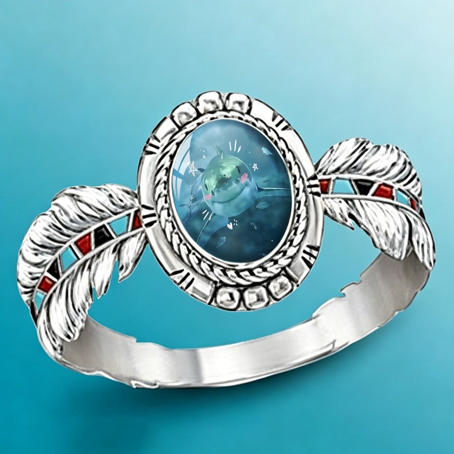 Ocean Shark Oval Ring