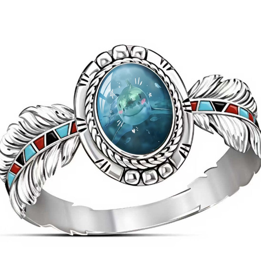 Ocean Shark Oval Ring