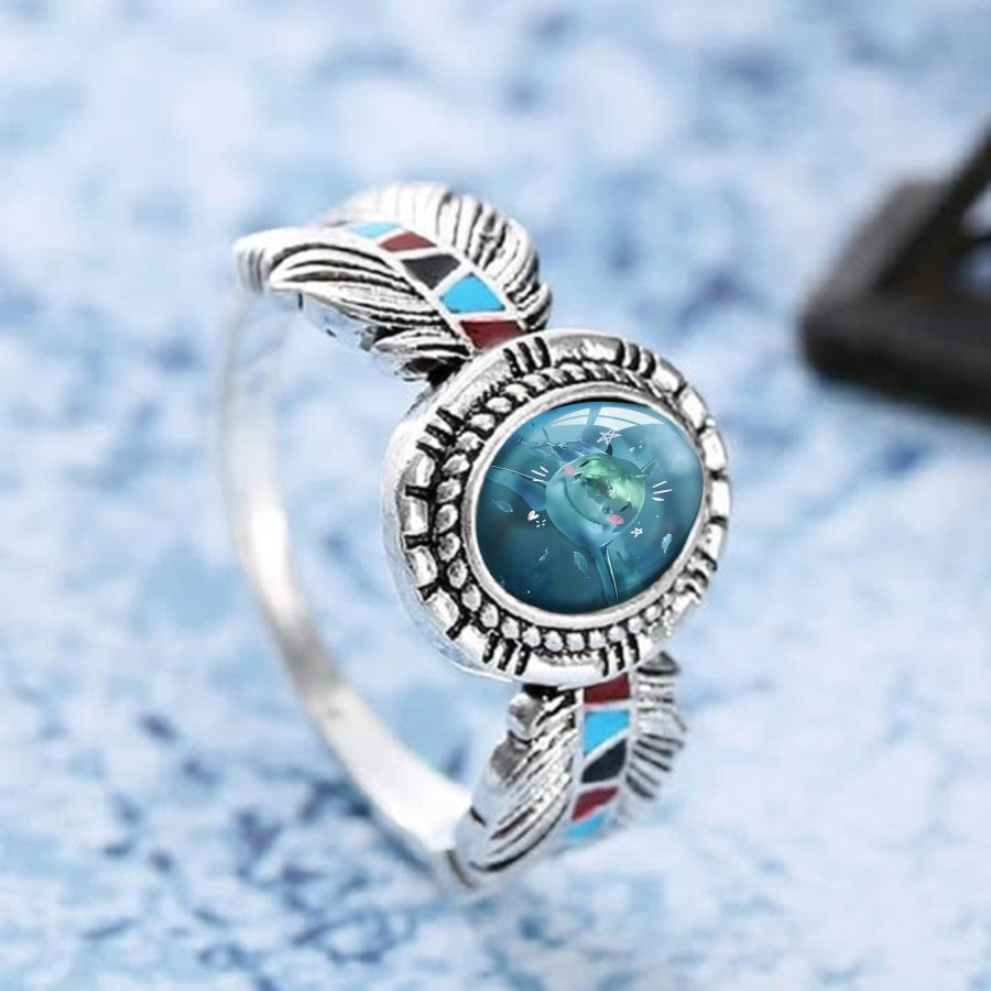 Ocean Shark Oval Ring