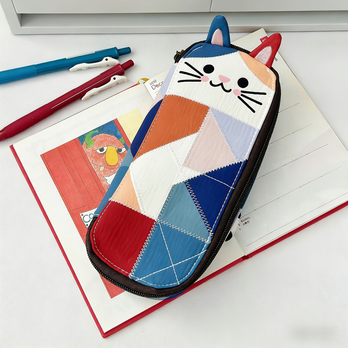 Patchwork Cat Pencil Case