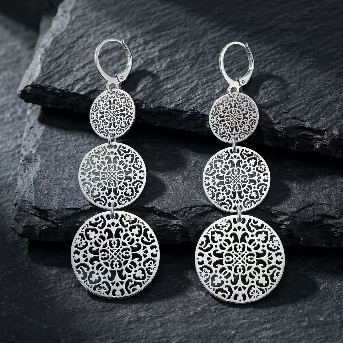 Filigree Circle Drop Earrings