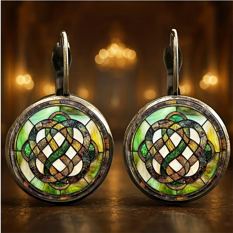 Celtic Knot Stained Glass Earrings