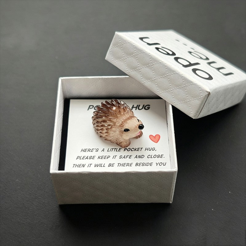 Resin Mini Hedgehog Pocket Hug Box
