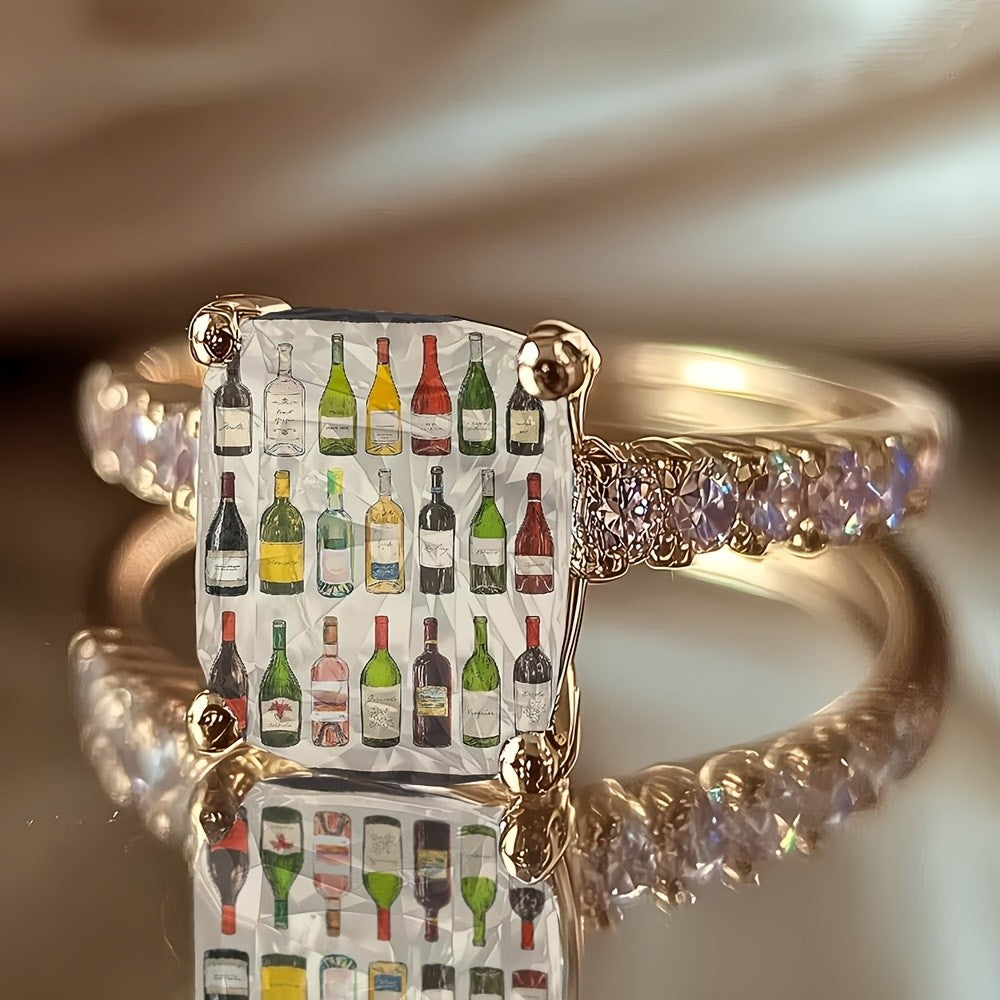 Wine Bottle Square Ring